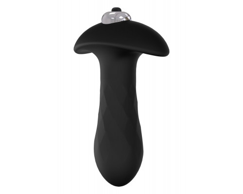 Заказать Черная анальная вибровтулка SINGLE SPEED DIAMOND PLUG - 9 см.