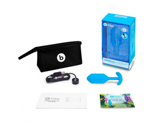 Заказать Голубая вибропробка для ношения B-vibe Snug Plug 3 - 12,4 см.