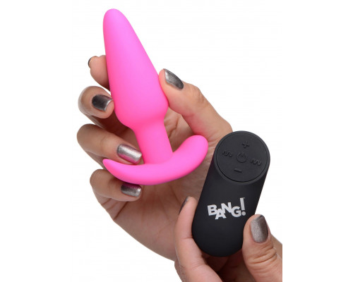 Заказать Розовая анальная вибропробка с пультом ДУ 21X Remote Control Vibrating Silicone Butt Plug - 10,4 см.