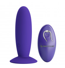 Фиолетовый анальный вибростимулятор Remote Control Vibrating Plug Youth - 11 см.