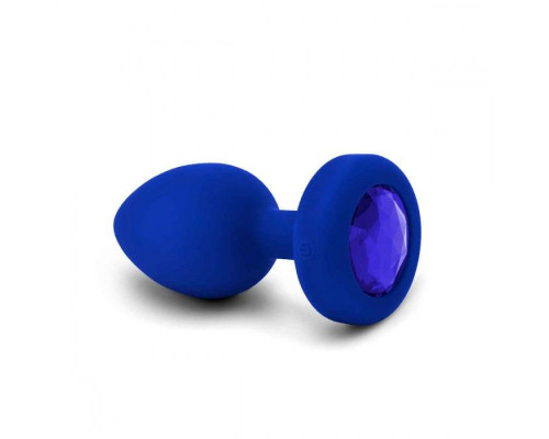 Заказать Синяя вибропробка Vibrating Jewel Plug L/XL - 11 см.