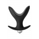 Черная анальная пробка Vibrating Anal Anchor Plug - 10 см.