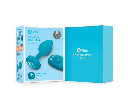 Заказать Бирюзовая анальная вибровтулка с кристаллом Vibrating Jewel Plug S/M - 10 см.