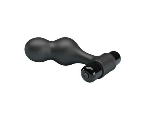Заказать Черная анальная пробка с вибрацией Silicone Vibrating Anal Plug - 10 см.