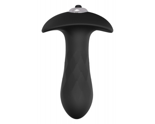 Заказать Черная анальная вибровтулка SINGLE SPEED DIAMOND PLUG - 9 см.