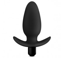 Черная анальная вибропробка Silicone Saddle Plug - 12,1 см.