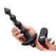 Заказать Черные анальные бусы с вибрацией и пультом ДУ 28X Remote Control Vibrating Silicone Anal Beads - 19 см.
