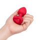 Заказать Красный анальный плаг с кристаллом-сердцем Vibrating Heart Shape Jewel Plug M-L