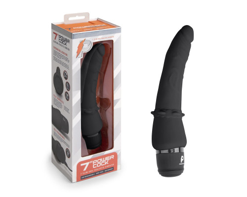 Заказать Черный анальный вибратор 7  Slim Anal Realistic Vibrator - 20 см.