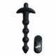 Заказать Черные анальные бусы с вибрацией и пультом ДУ 28X Remote Control Vibrating Silicone Anal Beads - 19 см.