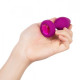 Заказать Ярко-розовая анальная вибровтулка с кристаллом Vibrating Jewel Plug S/M - 10 см.
