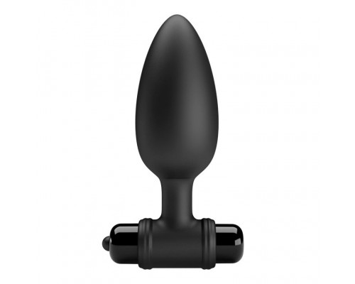 Заказать Черная анальная пробка с вибропулей - 11,8 см.