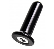 Черный стеклянный мини-вибратор - 10 см.