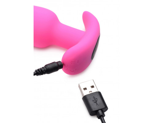 Заказать Розовая анальная вибропробка с пультом ДУ 21X Remote Control Vibrating Silicone Butt Plug - 10,4 см.