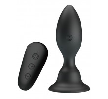 Черная анальная вибропробка с пультом Mr.Play - 10,8 см.