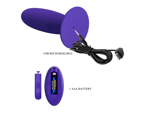 Заказать Фиолетовый анальный вибростимулятор Remote Control Vibrating Plug Youth - 11 см.