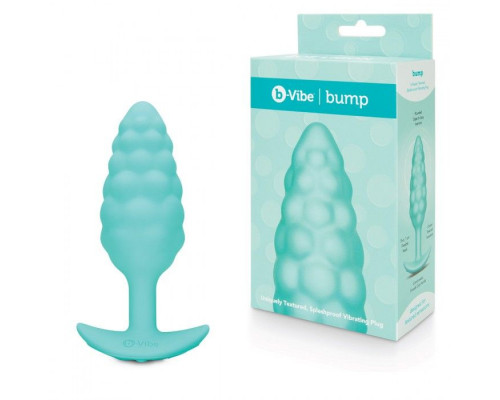 Заказать Мятный рельефный анальный виброплаг Bump - 12 см.