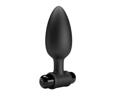 Заказать Черная анальная пробка с вибропулей - 11,8 см.