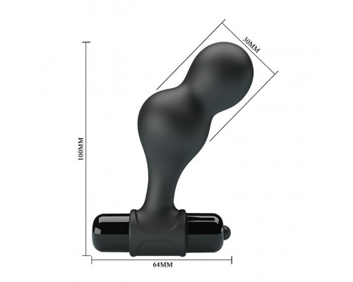 Заказать Черная анальная пробка с вибрацией Silicone Vibrating Anal Plug - 10 см.