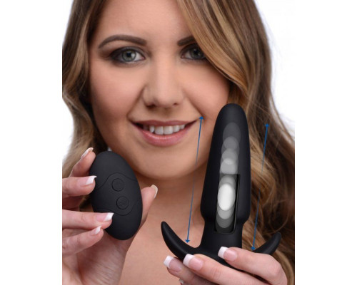Заказать Черная анальная вибропробка Kinetic Thumping 7X Medium Anal Plug - 13,3 см.