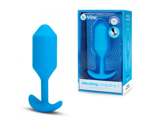 Заказать Голубая вибропробка для ношения B-vibe Snug Plug 3 - 12,4 см.
