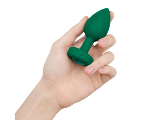 Заказать Зеленая анальная вибровтулка с кристаллом Vibrating Jewel Plug M/L - 10,5 см.