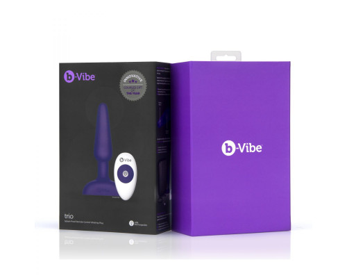Заказать Фиолетовая анальная вибропробка с 3 источниками вибрации TRIO REMOTE CONTROL PLUG  PURPLE - 13,5 см.