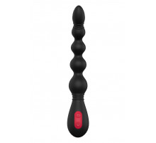 Черный вибромассажер для анальной стимуляции ANAL FLEXI BEADS - 21 см.