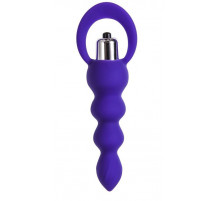 Фиолетовая анальная вибровтулка Twisty - 14 см.