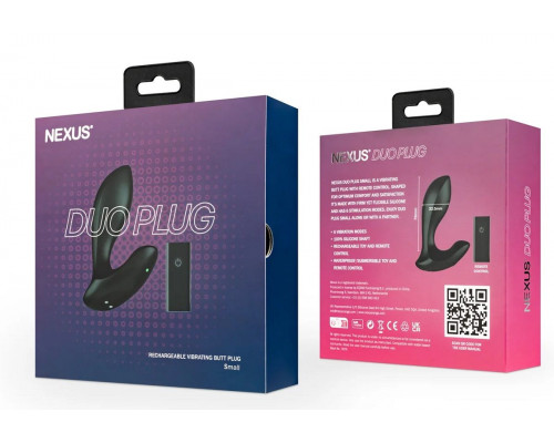 Черная анальная вибровтулка Nexus Duo Plug - 9,8 см.