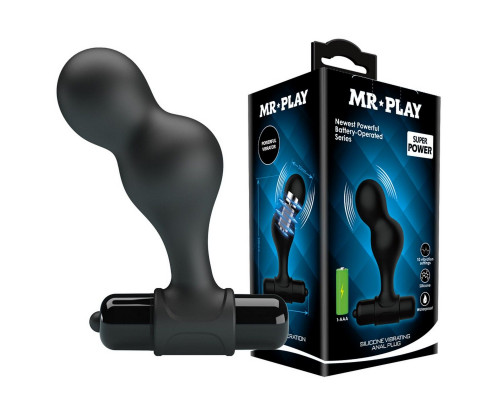 Заказать Черная анальная пробка с вибрацией Silicone Vibrating Anal Plug - 10 см.