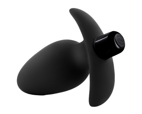 Заказать Черная анальная вибропробка Silicone Saddle Plug - 12,1 см.