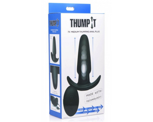 Заказать Черная анальная вибропробка Kinetic Thumping 7X Medium Anal Plug - 13,3 см.