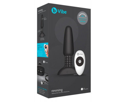 Заказать Чёрная вибровтулка с ротацией шариков RIMMING REMOTE CONTROL PLUG BLACK - 15,2 см.