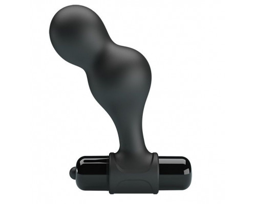 Заказать Черная анальная пробка с вибрацией Silicone Vibrating Anal Plug - 10 см.