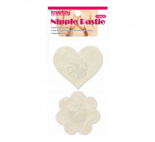 Набор из 2 пар телесных пэстисов - сердечки и цветочки