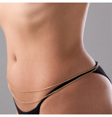 Стильная двойная золотистая цепочка на талию