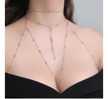 Оригинальная золотистая подвеска на тело с бусинками