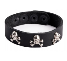 Кожаный браслет  Веселый Роджер