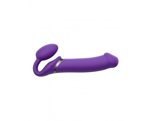 Фиолетовый безремневой вибрострапон Silicone Bendable Strap-On - size XL
