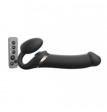 Черный безремневой вибрострапон Strap-On-Me Multi Orgasm Size XL