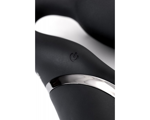 Заказать Черный безремневой вибрострапон Vibrating Bendable Strap-On - size L