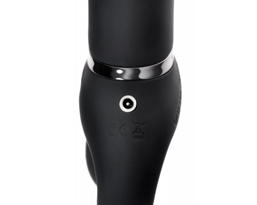 Заказать Черный безремневой вибрострапон Vibrating Bendable Strap-On - size L