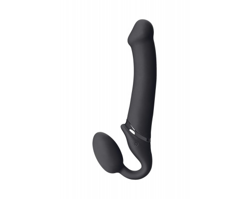 Заказать Черный безремневой вибрострапон Vibrating Bendable Strap-On - size L