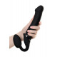Заказать Черный безремневой вибрострапон Vibrating Bendable Strap-On - size L