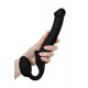 Заказать Черный безремневой страпон Silicone Bendable Strap-On M