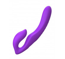 Фиолетовый безремневой вибрострапон с пультом Ultimate Strapless Strap-On - 22,22 см.