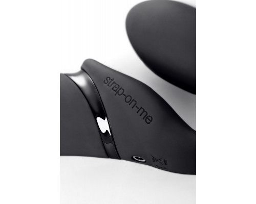 Заказать Черный безремневой вибрострапон Vibrating Bendable Strap-On - size L