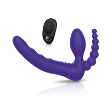 Фиолетовый безремневой страпон с пультом ДУ 7’’ Remote Control Strapless - 24 см.