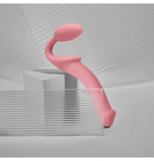 Розовый безремневой страпон Strap-on-me Semi-Realistic Bendable Strap-On size S